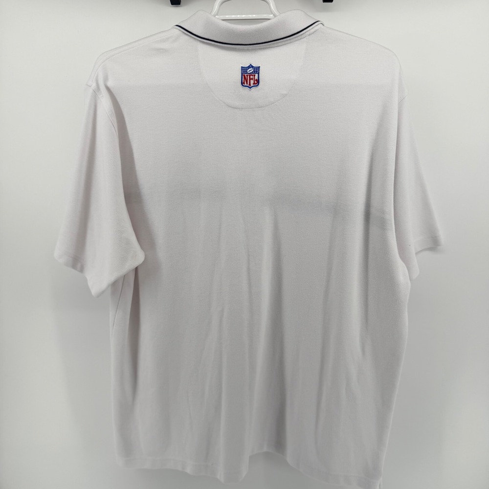 Vintage Reebok Seattle Seahawks NFL Polo Shirt PlayDry Striped White 2XL Mens - Picture 3 of 8